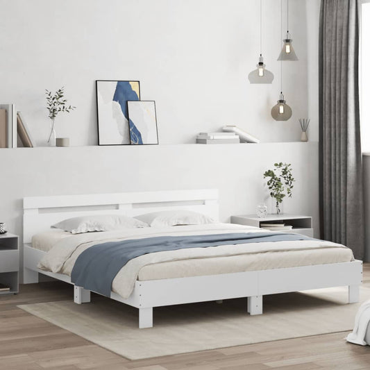 Cadre de lit sans matelas blanc