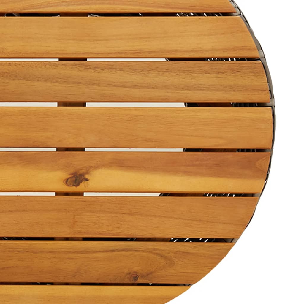 Table d'appoint de jardin gris rotin et bois