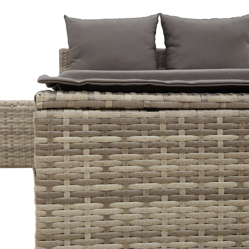 Chaise longue double avec coussins gris
