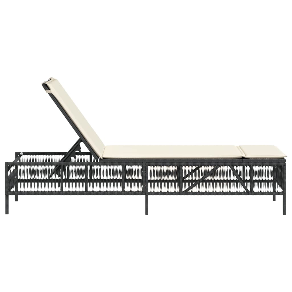 Chaise longue noir nora