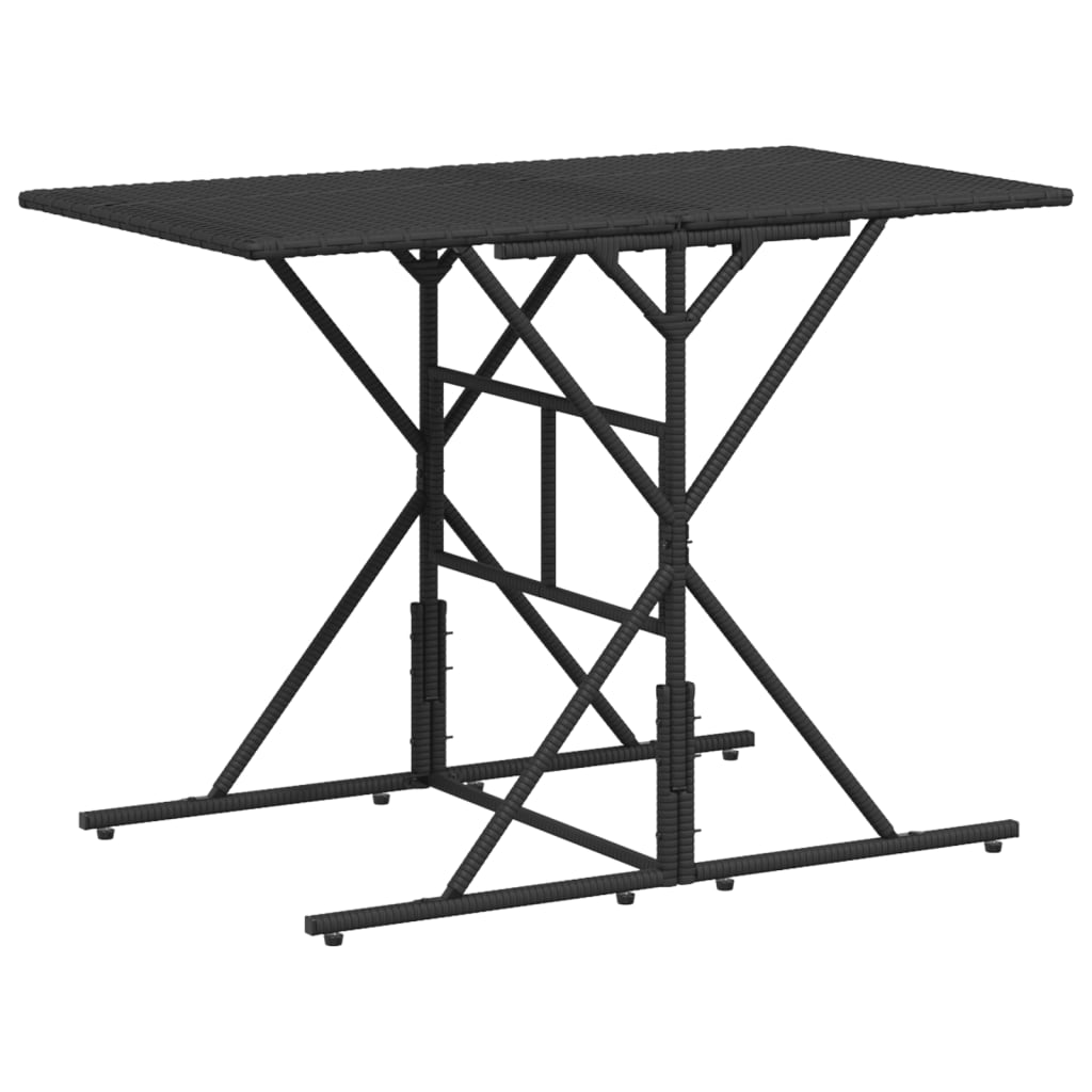 Ensemble à manger de jardin coussins 7 pcs noir résine tressée