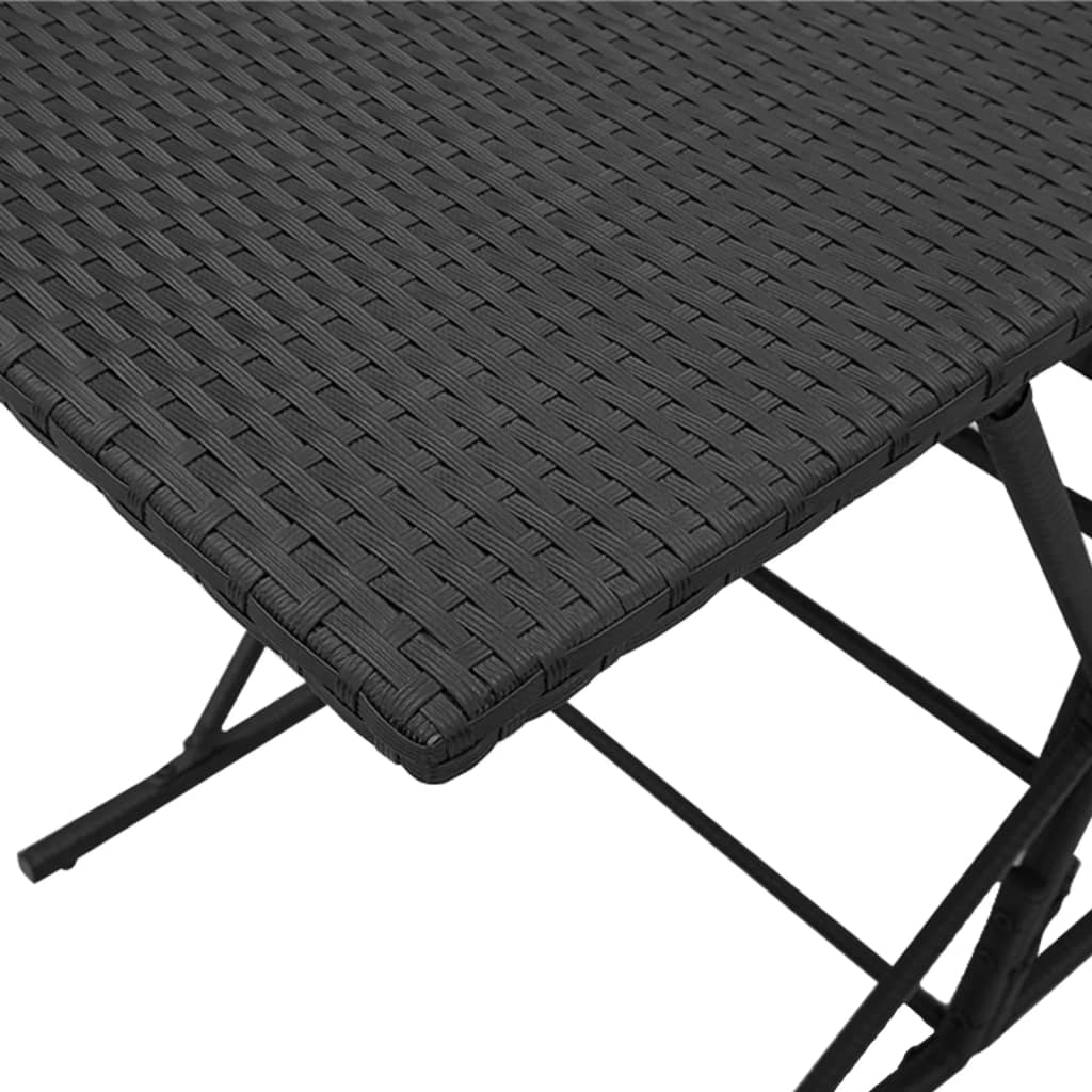 Ensemble à manger de jardin coussins 7 pcs noir résine tressée