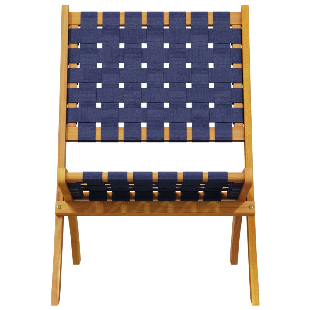 Chaises pliables de jardin lot de 2 avec table bleu foncé bois