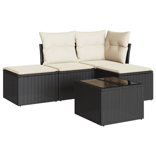 Salon de jardin 5 pcs  noir