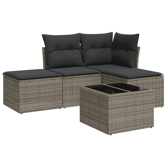 Salon de jardin 5 pcs gris