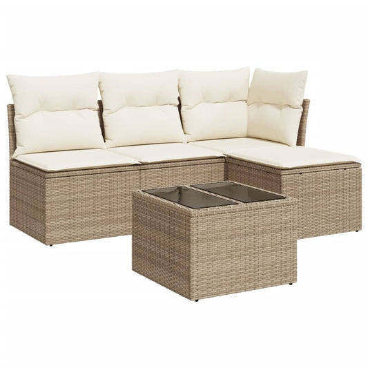 Salon de jardin 5 pcs beige