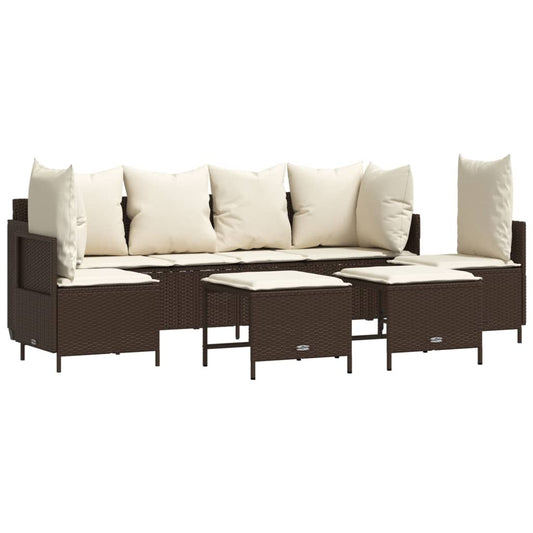 Salon de jardin 5 pcs marron