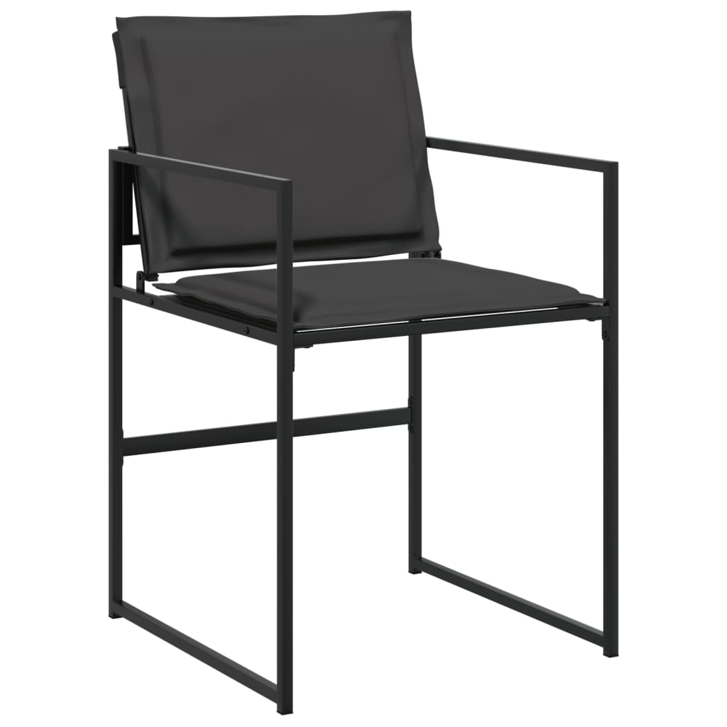 Ensemble à manger de jardin avec coussins 5 pcs noir textilène