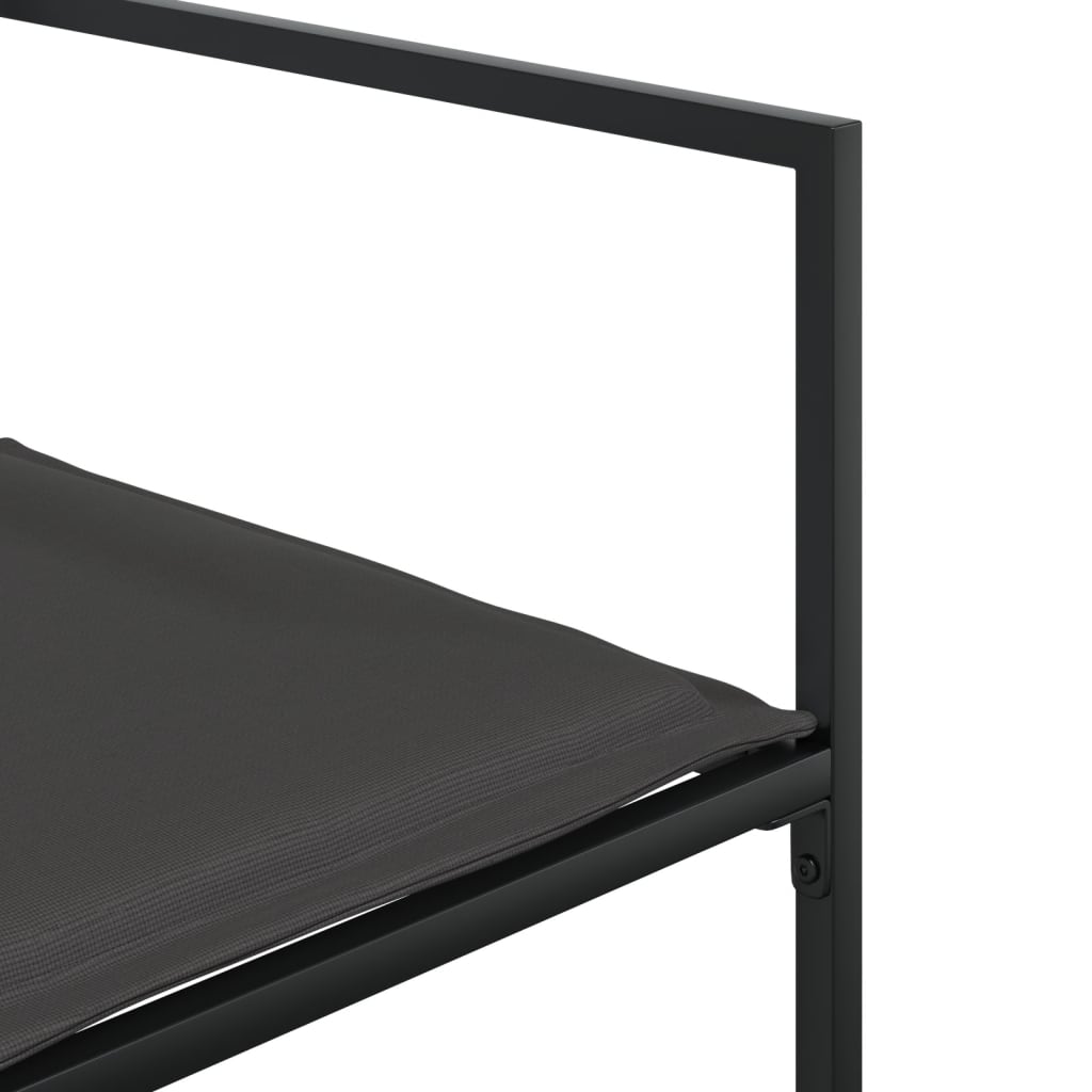 Ensemble à manger de jardin avec coussins 5 pcs noir textilène