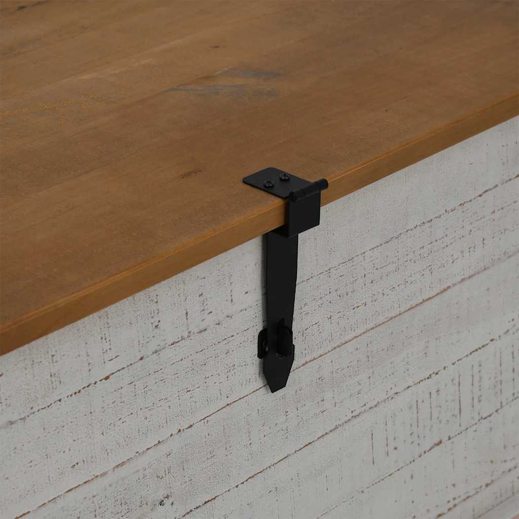 Coffre de rangement HALDEN blanc en bois massif pin