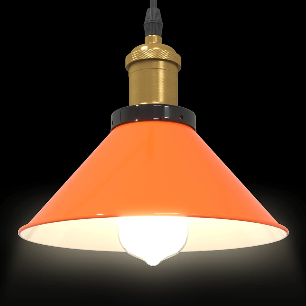 Lampe suspendue réglable  orange brillant métal