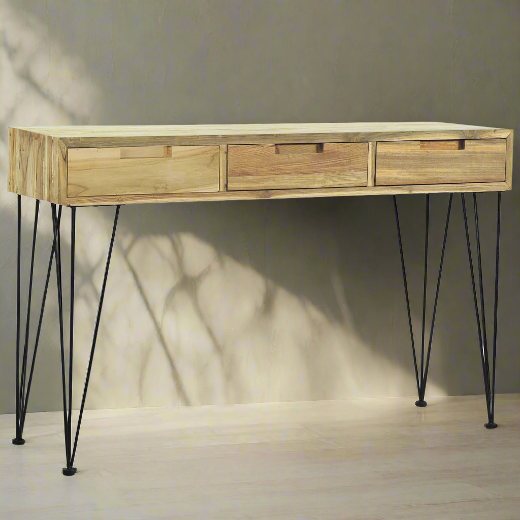 Table console en Teck massif