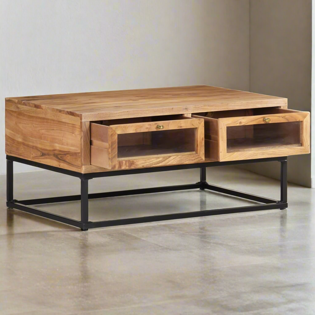 Table basse en Bois d'acacia massif