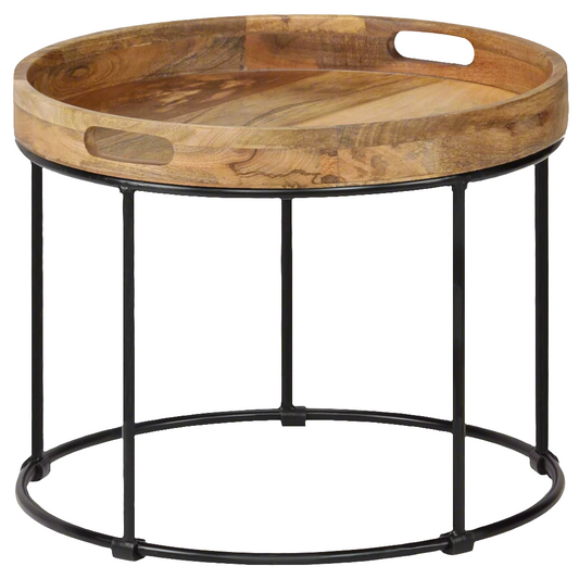Table basse Bois de manguier massif et acier