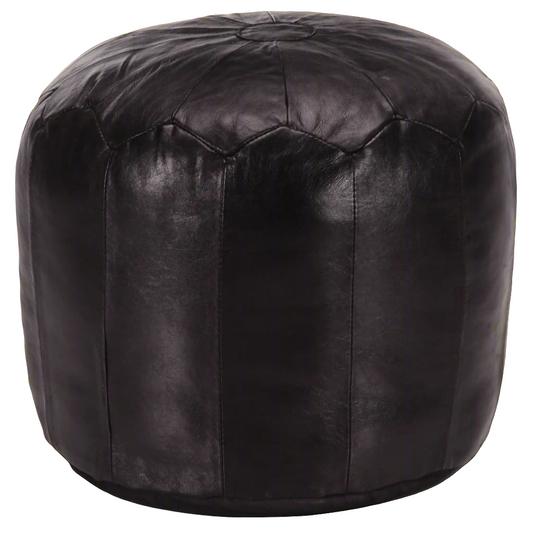 Pouf  Noir Cuir véritable de chèvre