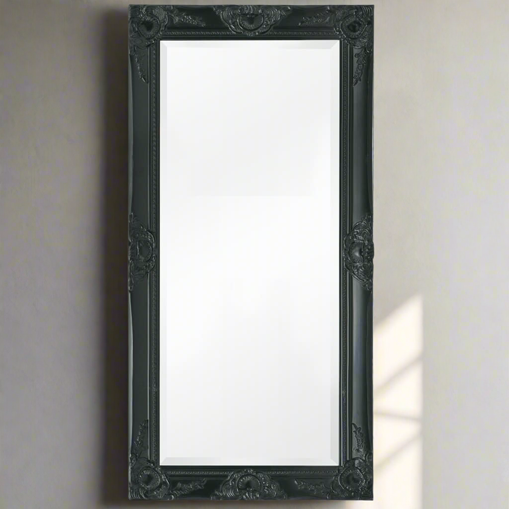 Miroir mural  baroque  noir