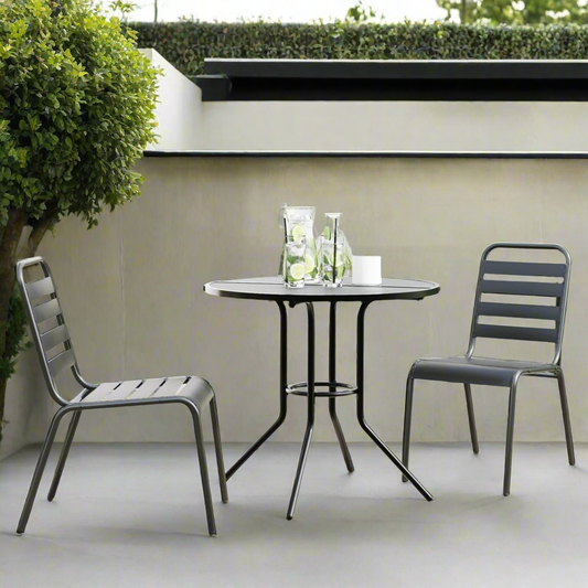Ensemble de chaises de jardin empilables 3 pcs