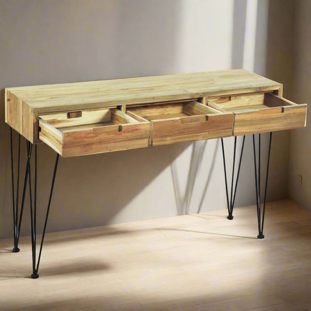 Table console en Teck massif