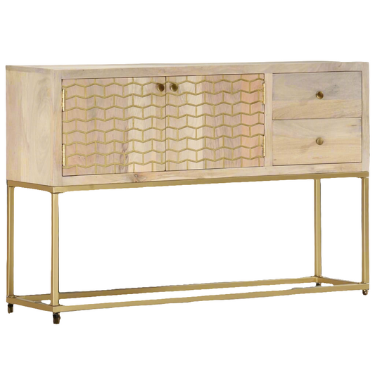buffet doré en bois de manguier massif