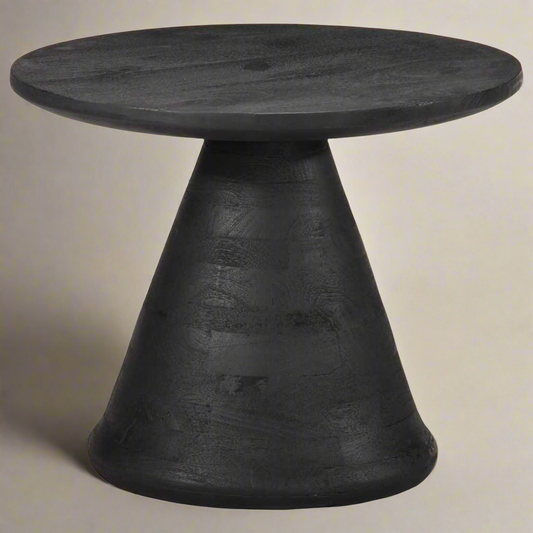 Table d'appoint noir en bois de manguier massif