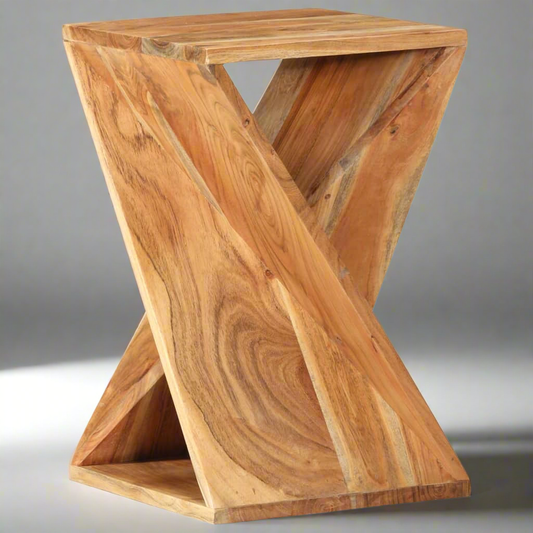 Table d'appoint en bois massif d'acacia