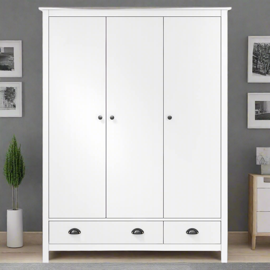 Armoire bervely blanc en bois de pin