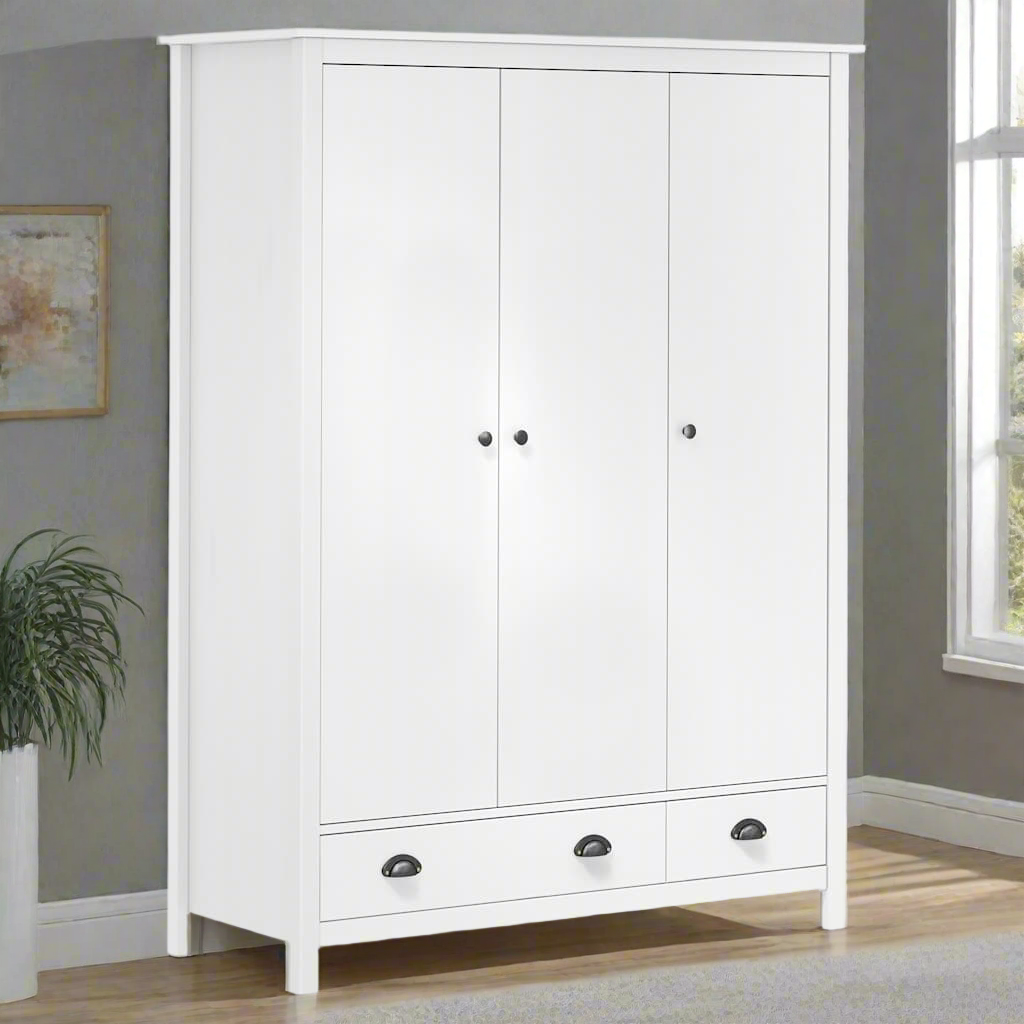 Armoire bervely blanc en bois de pin