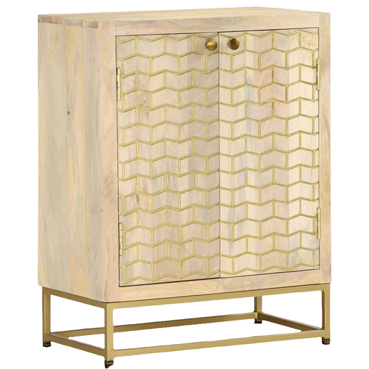 Buffet doré en bois de manguier